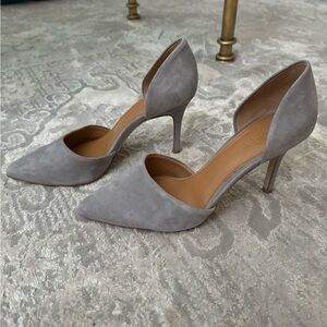 J. Crew Lana Gray Suede D’Orsay Pump